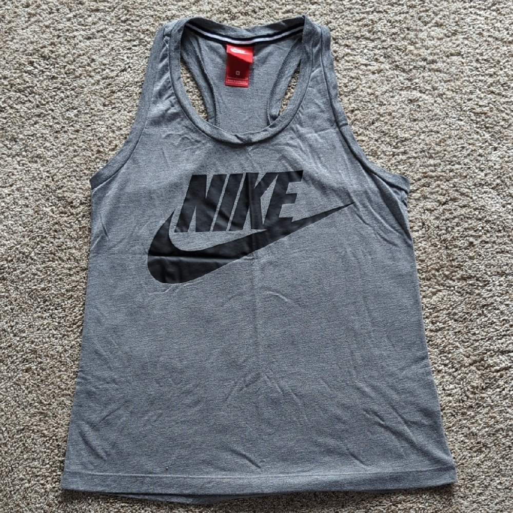Nike Gray Athletic Tank Top with Swoosh